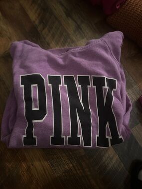 PINK Victoria's Secret Lavender Crewneck with Black Lettering